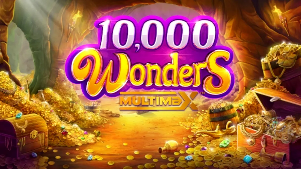 Interface visual do slot 10,000 Wonders Multimax